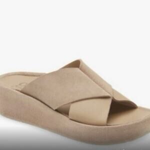 Pedro Garcia Lucia Wedge Platform Sandal Desert Castoro Tan 5.5 US 37.5 EU NWOT